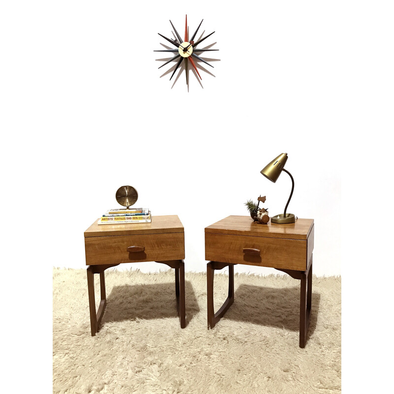 Pair of G-Plan "Quadrille" bedside tables in teak, R. BENNETT - 1960s