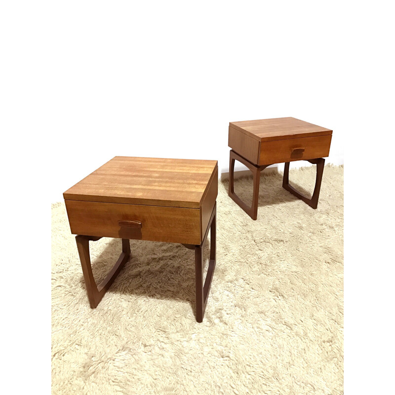 Paire de tables de chevet "Quadrille" G-Plan en teck, R. BENNETT - 1960
