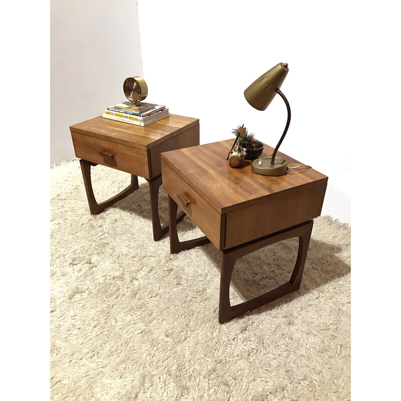 Pair of G-Plan "Quadrille" bedside tables in teak, R. BENNETT - 1960s