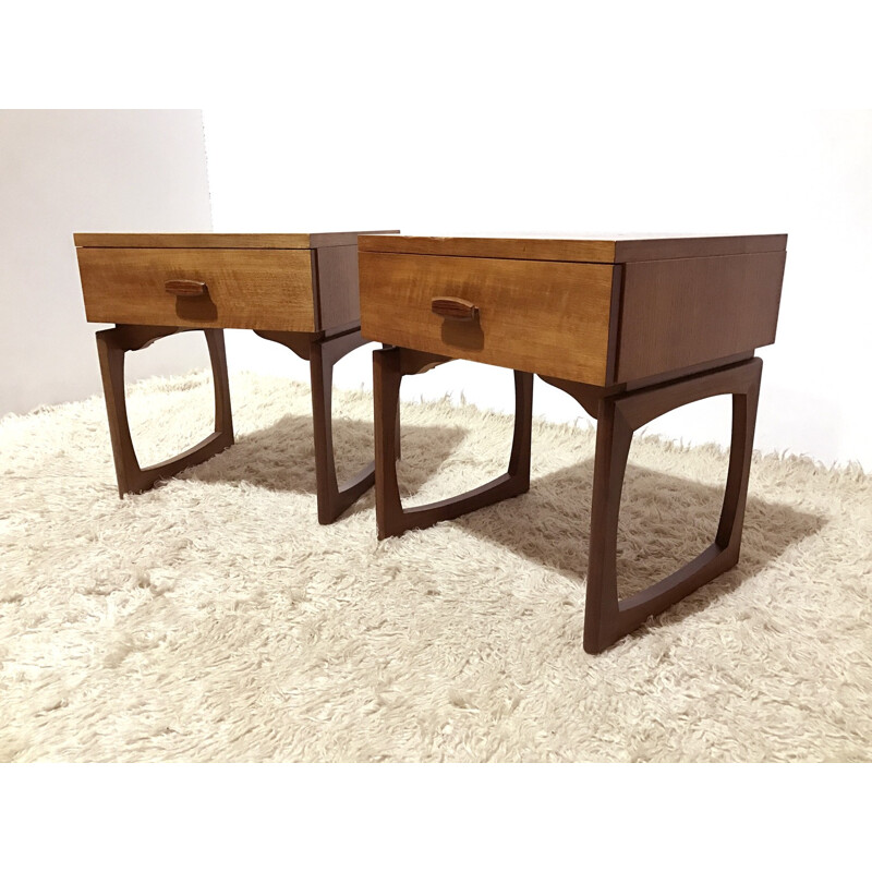 Pair of G-Plan "Quadrille" bedside tables in teak, R. BENNETT - 1960s