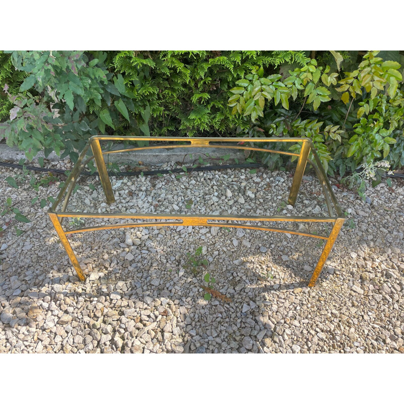 Vintage brass coffee table by Broncz, 1970