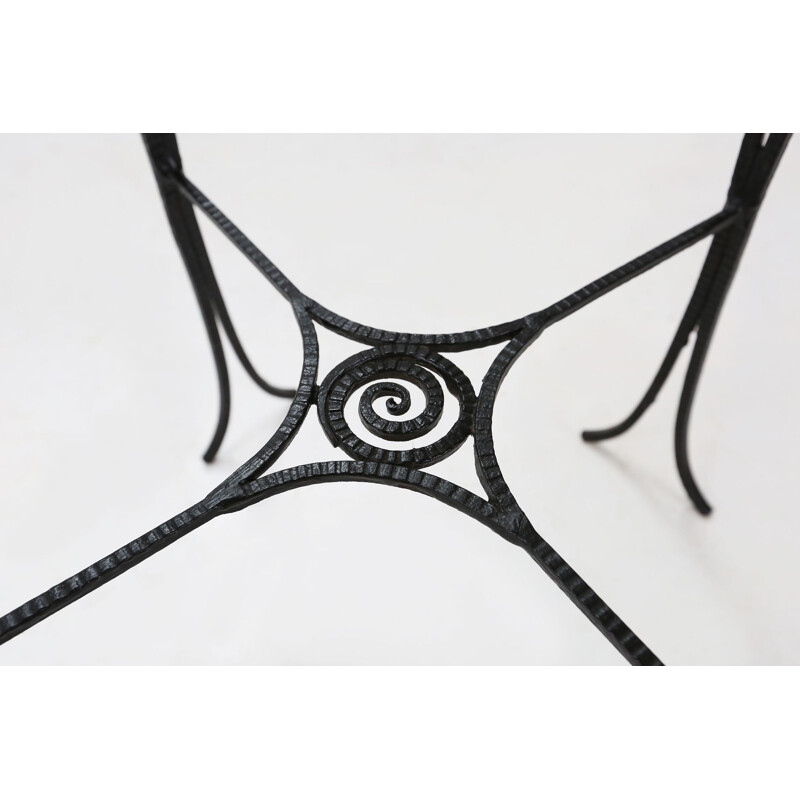 Vintage wrought iron and marble Art Deco side table