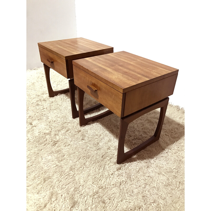 Pair of G-Plan "Quadrille" bedside tables in teak, R. BENNETT - 1960s