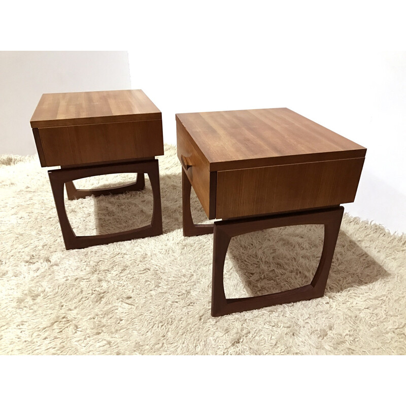 Pair of G-Plan "Quadrille" bedside tables in teak, R. BENNETT - 1960s