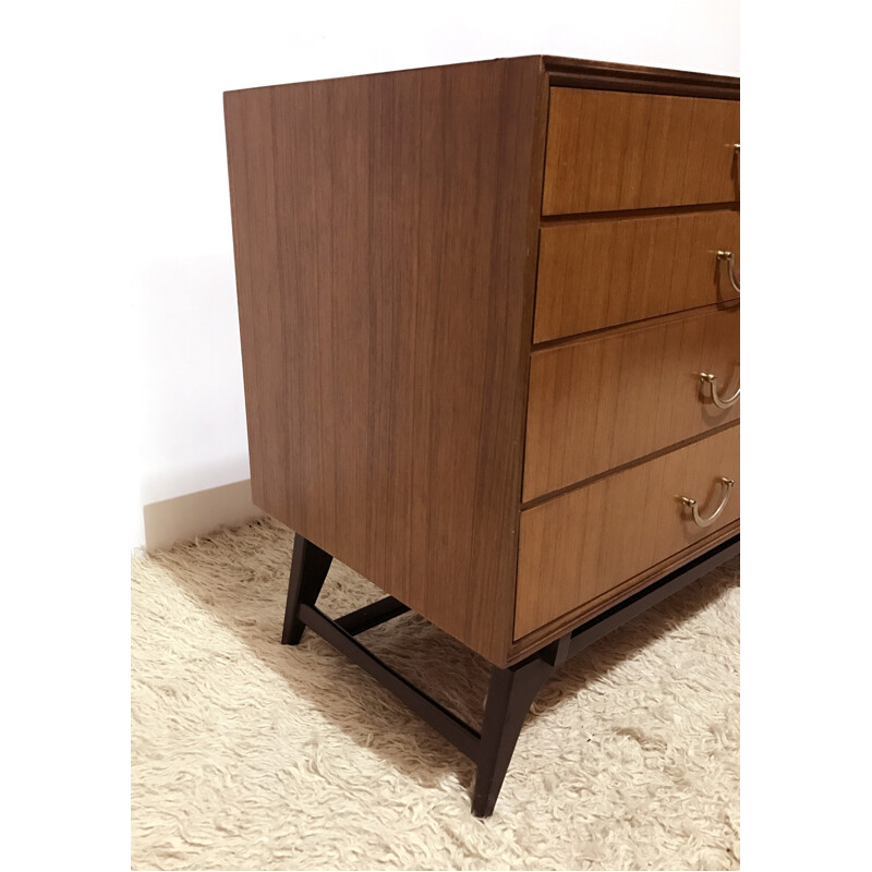 Large Meredew chest of drawers in wood and metal - 1950s