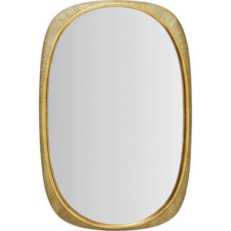 Large vintage Italian mirror in gilded wood by Osvaldo Borsani, 1953