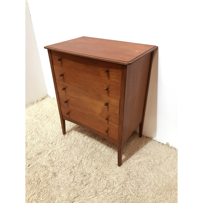 Mid-century chest of drawers in afromosia wood - 1960s