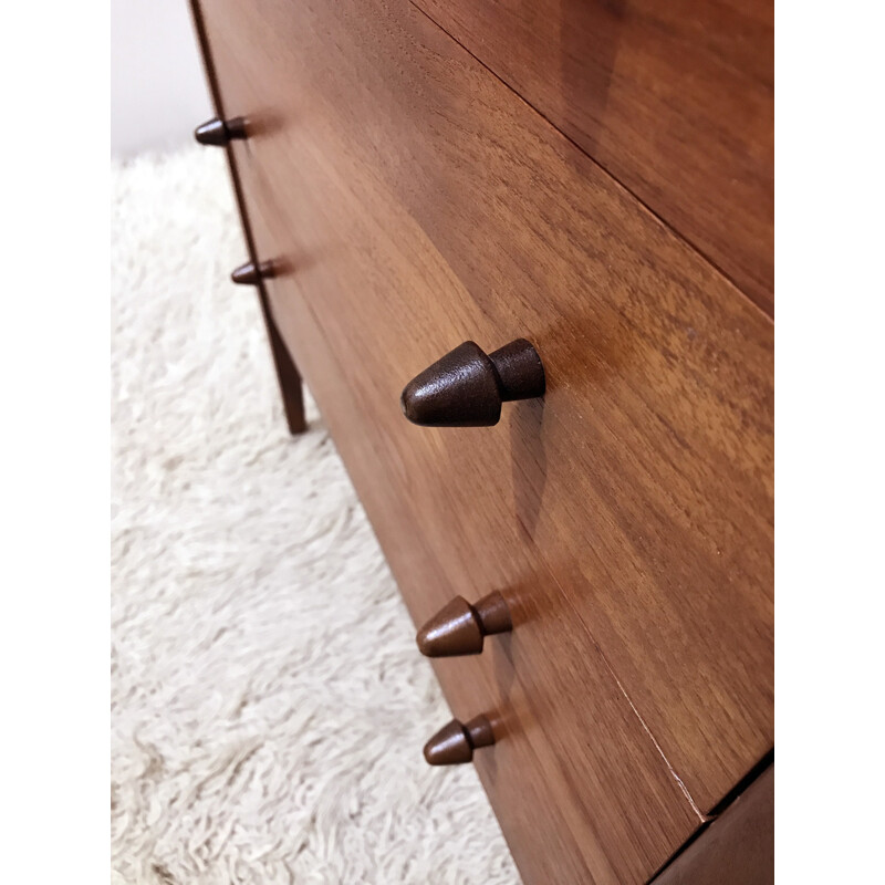 Mid-century chest of drawers in afromosia wood - 1960s