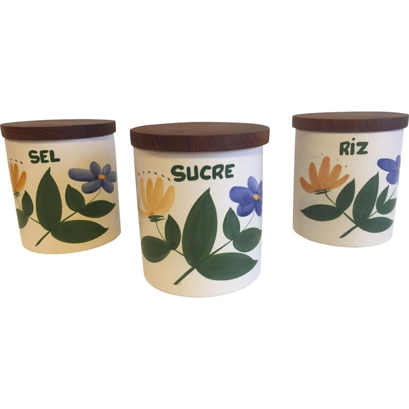 Set of 3 vintage ceramic pots