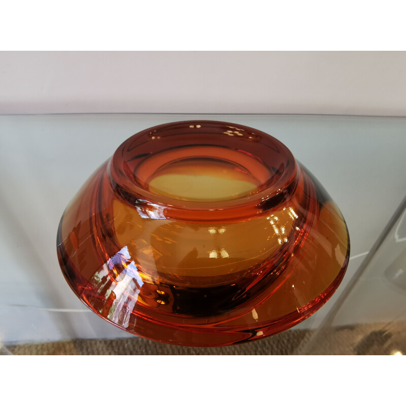 Vintage ashtray in amber glass, 1970s