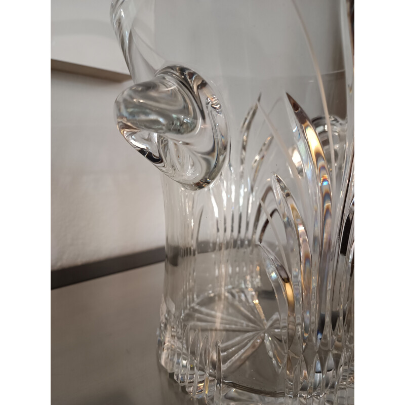 Vintage cut crystal ice bucket, France 1970