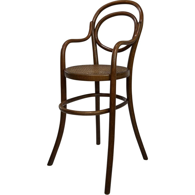 Seggiolone vintage in legno curvo Thonet per bambini