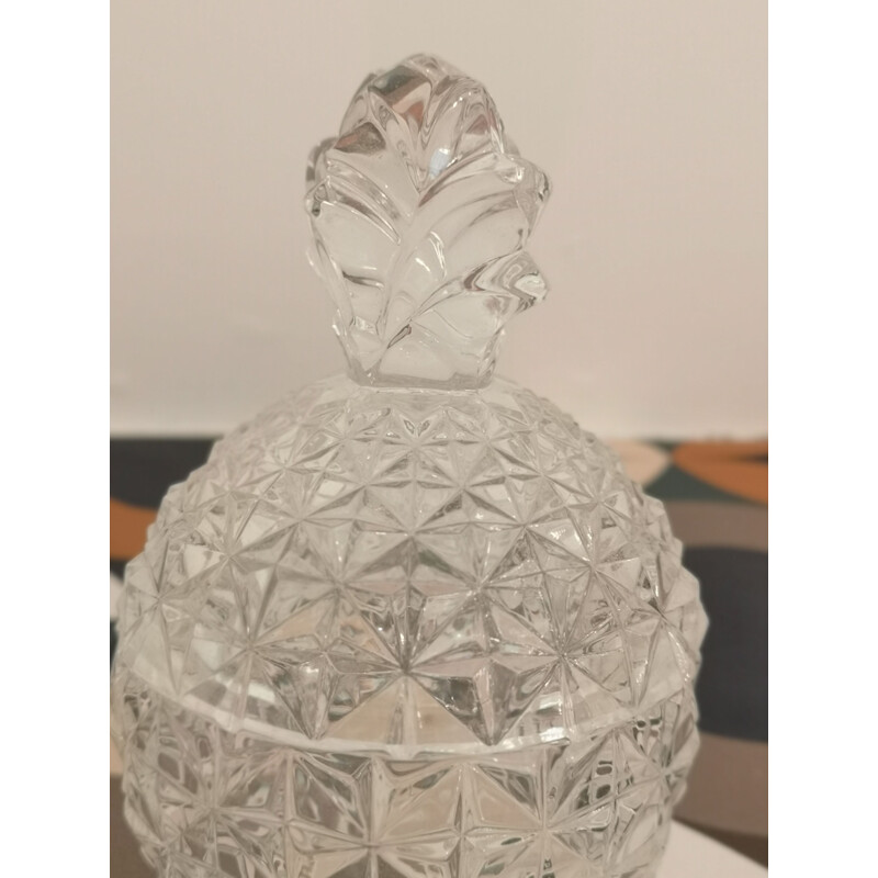 Azucarero de cristal vintage con forma de piña