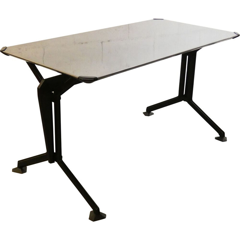 Table en métal Arco vintage par BBPR pour Olivetti, 1950s