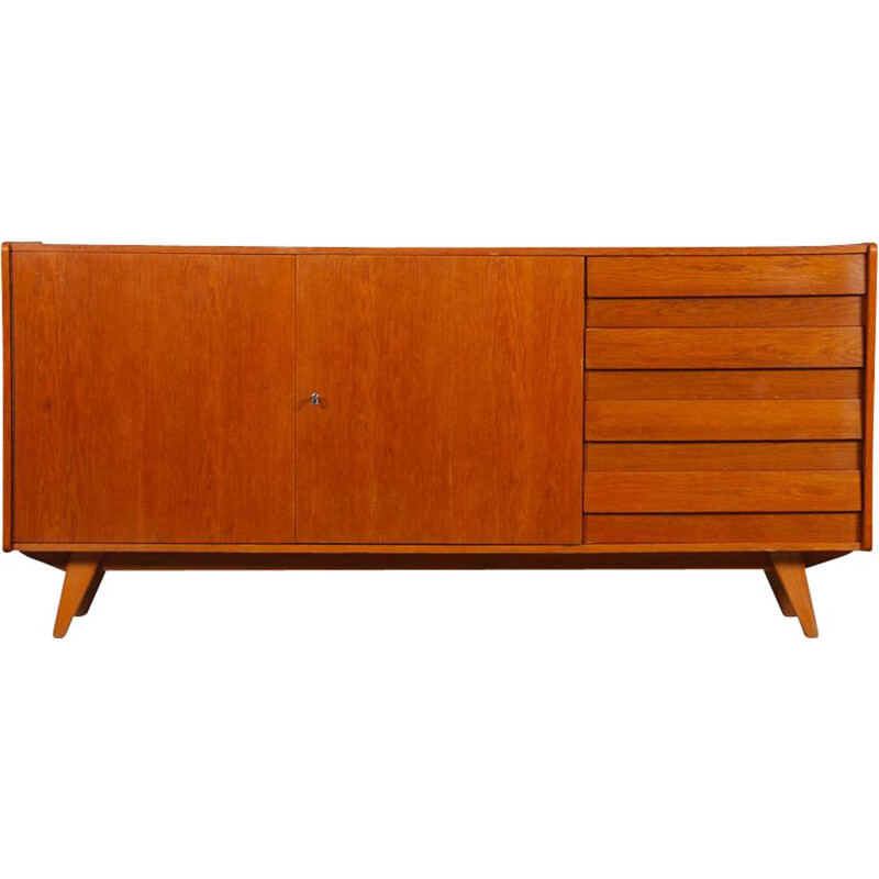 Vintage U-460 oak sideboard by Jiroutek for Interier Praha, 1960s