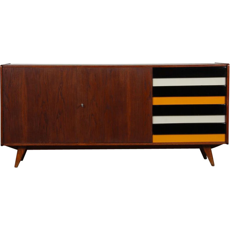 Vintage U-460 oak sideboard by Jiroutek for Interier Praha, 1960s