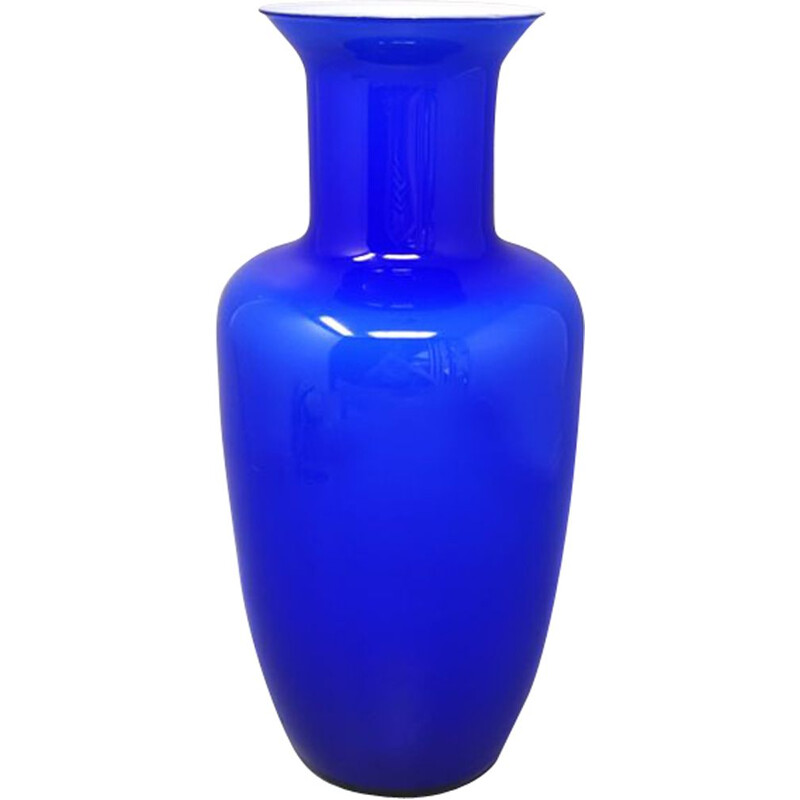 vase bleu vintage en - murano murano