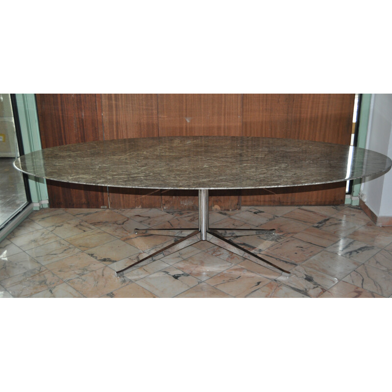 Mid century modern dining table in grey marble, Florence KNOLL - 1970s