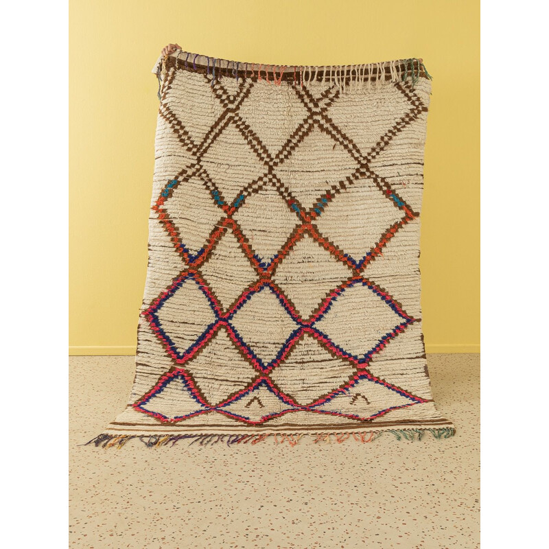 Tapis berbère vintage "Azilal" en laine, Maroc