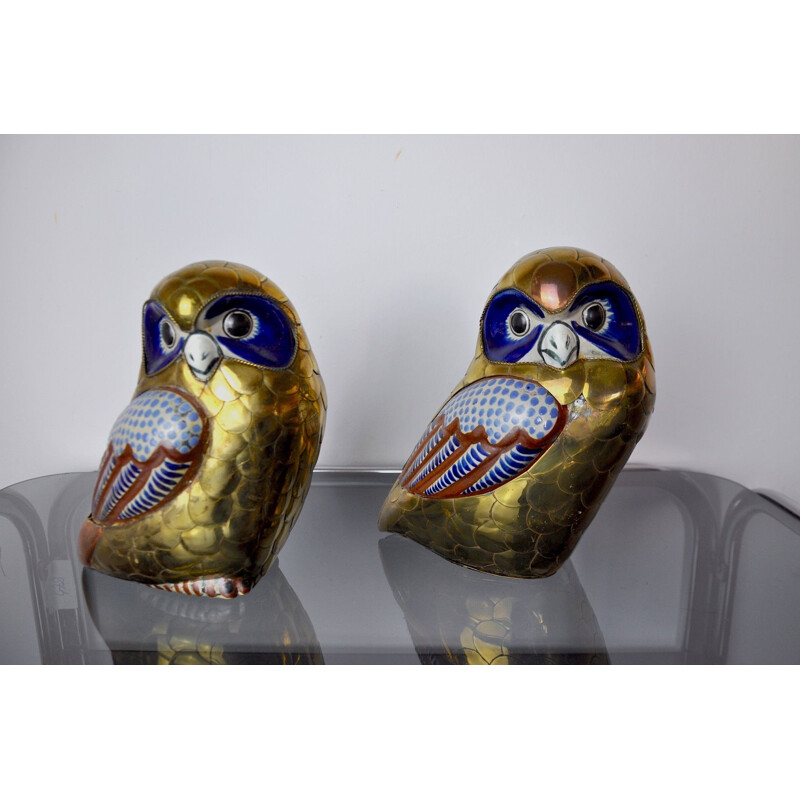 Pair of vintage brass bookends, Italy 1970s