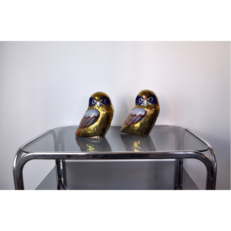 Pair of vintage brass bookends, Italy 1970s