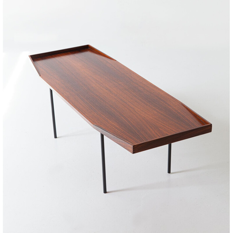 Table basse italienne vintage en bois, 1950
