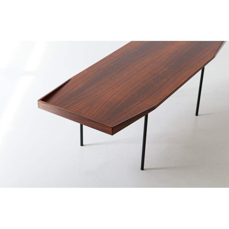 Table basse italienne vintage en bois, 1950