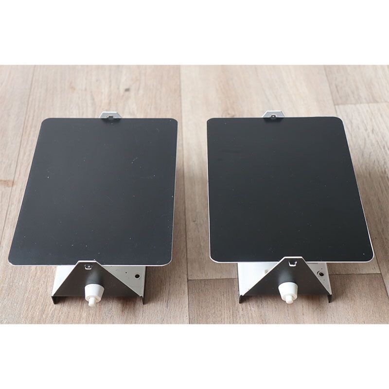 Pair of vintage Cp1 wall lamps in black lacquered metal by Charlotte Perriand, 1960s