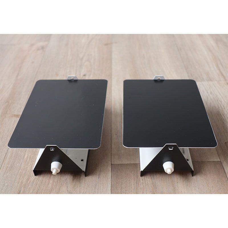 Pair of vintage Cp1 wall lamps in black lacquered metal by Charlotte Perriand, 1960s