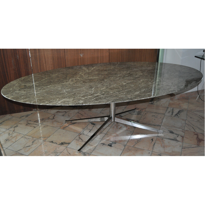 Mid century modern dining table in grey marble, Florence KNOLL - 1970s