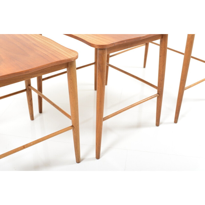 Set of 3 Danish nesting tables in teak and oak - 1960s