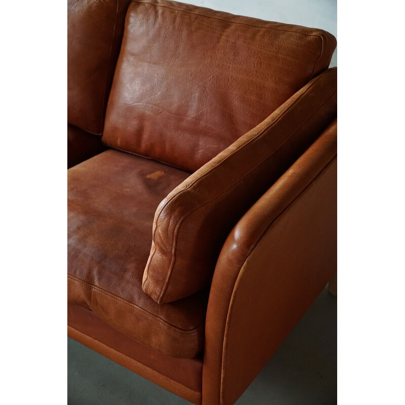 Dänisches 3-Sitzer-Sofa im Vintage-Look aus Leder von Mogens Hansen, 1970