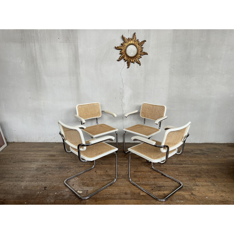 Set of 4 vintage chairs S64 by Marcel Breuer, Italy 1970