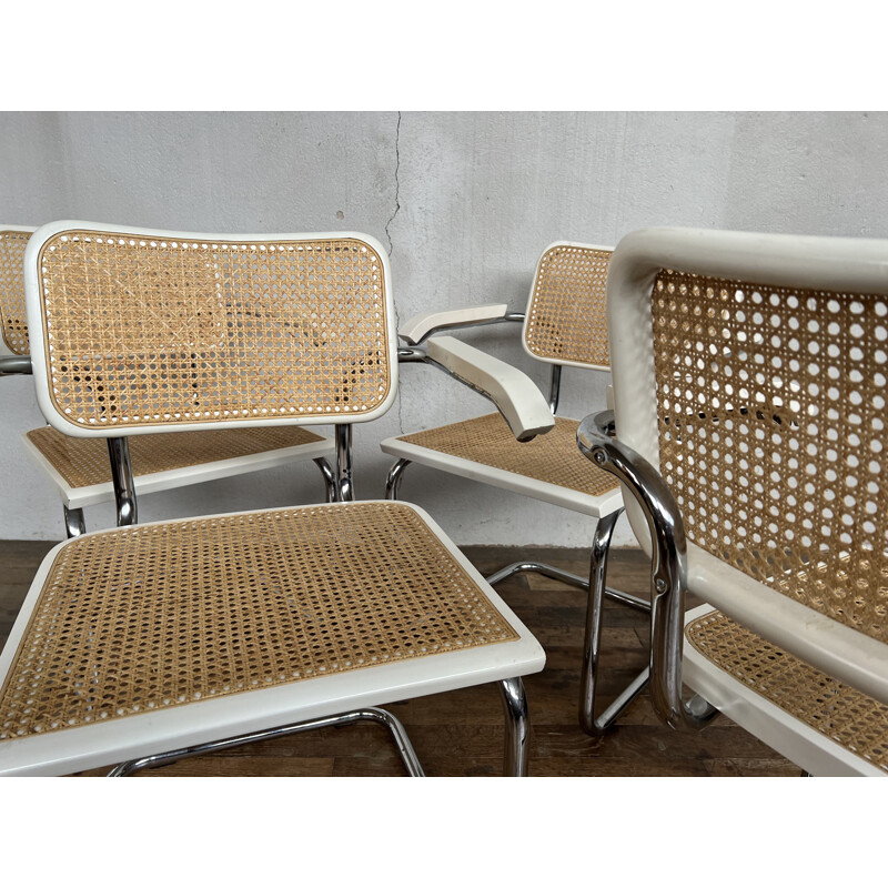 Set of 4 vintage chairs S64 by Marcel Breuer, Italy 1970