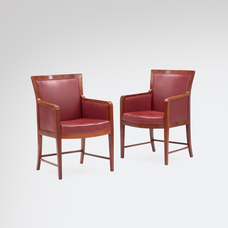 Pair of vintage armchairs by Kaj Gottlob for Rud Rasmussen, Denmark 1930s