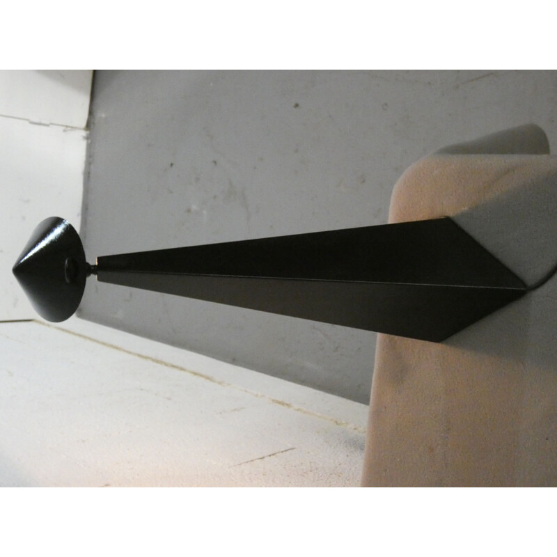 Vintage Toucan lamp in black lacquered metal by Patrice Bonneau, 1980s