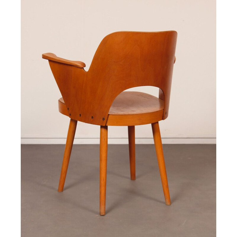 Fauteuil vintage en bois par Lubomir Hofmann pour Ton, 1960