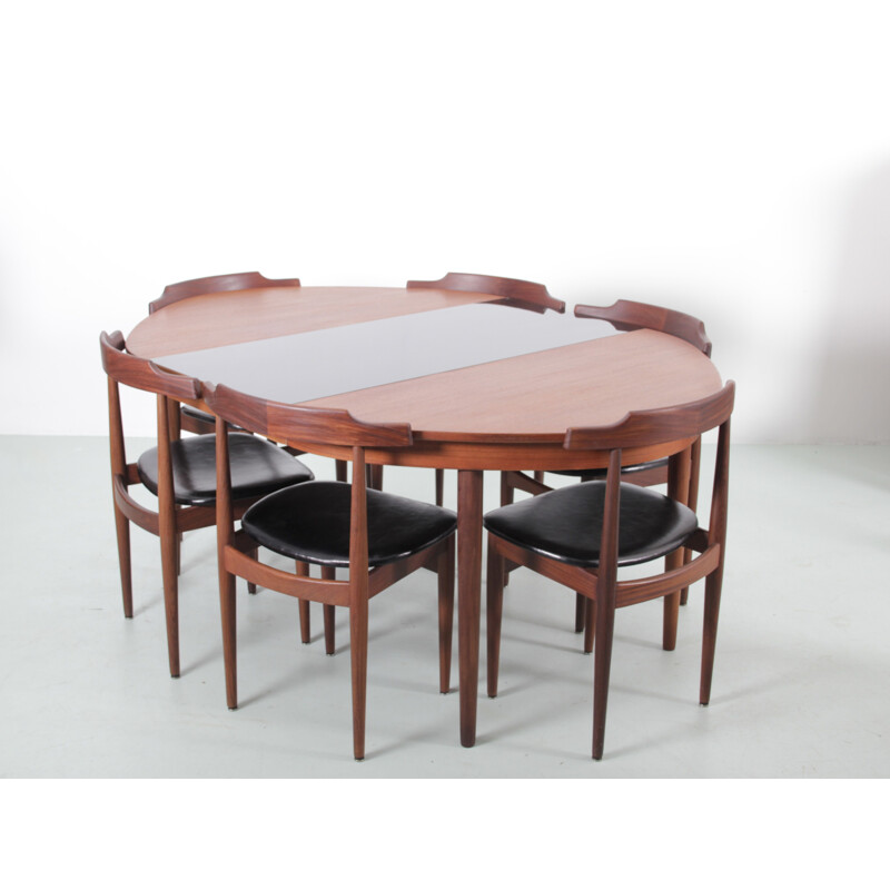 Scandinavian vintage teak dining set by Jans Olsen for Frem Rojle, 1950