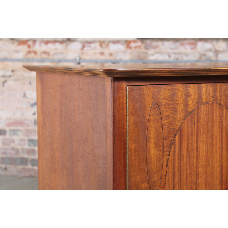 Mid century Fiddleback mahogany sideboard by John Herbert for Younger, 1957