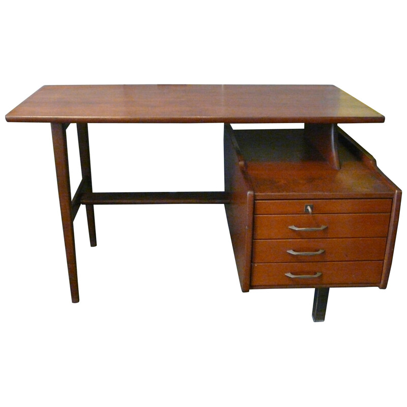 Mahogany desk, Jacques HAUVILLE - 1950s