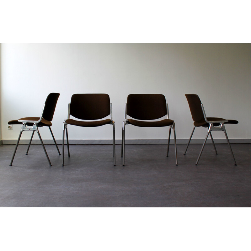 Set of 4 vintage Dsc 106 chairs by Giancarlo Piretti for Castelli, Italy 1970