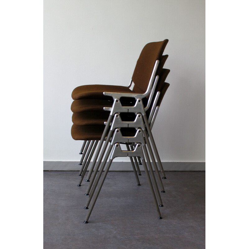 Set of 4 vintage Dsc 106 chairs by Giancarlo Piretti for Castelli, Italy 1970