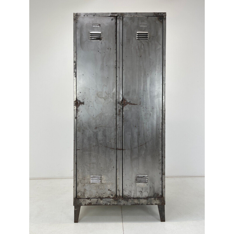 Vintage metal locker, Czechoslovakia 1950