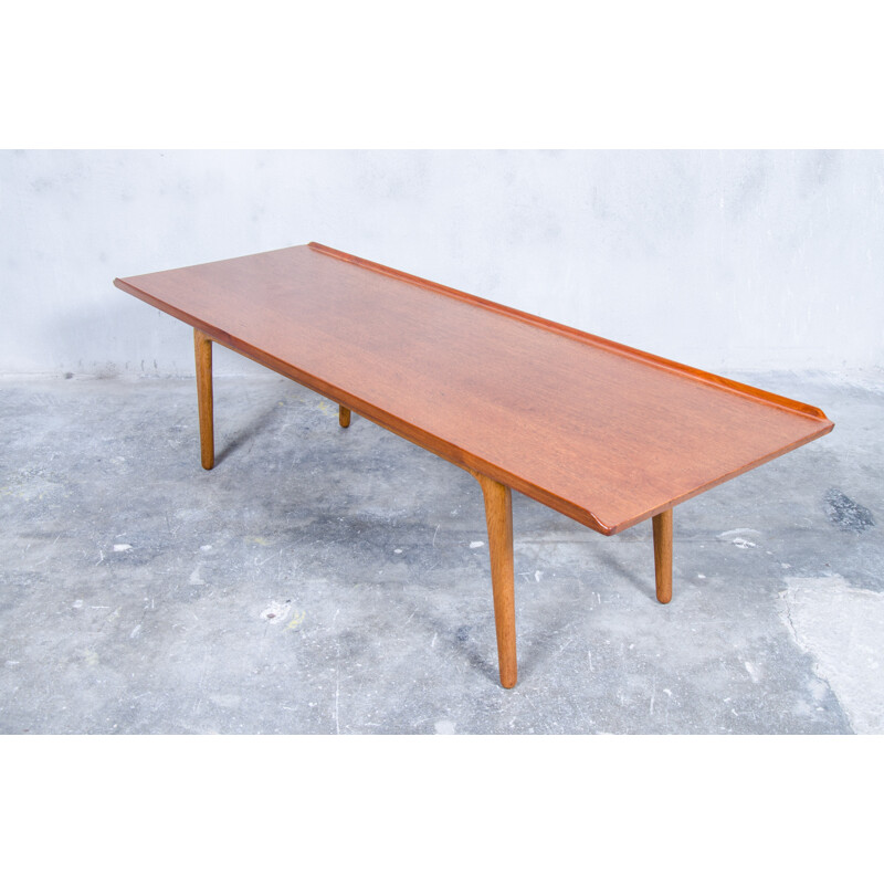 Vintage teak and oak coffee table by Aksel Bender Madsen for Bovenkamp, 1960