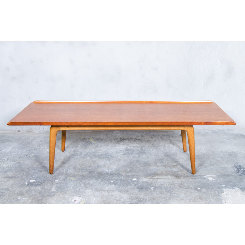 Vintage teak and oak coffee table by Aksel Bender Madsen for Bovenkamp, 1960