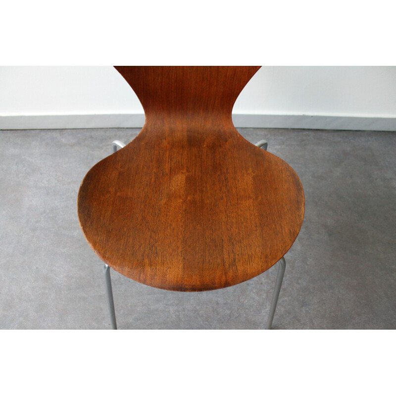 Juego de 4 sillas vintage de la Serie 7 de teca de Arne Jacobsen para Fritz Hansen, 1960