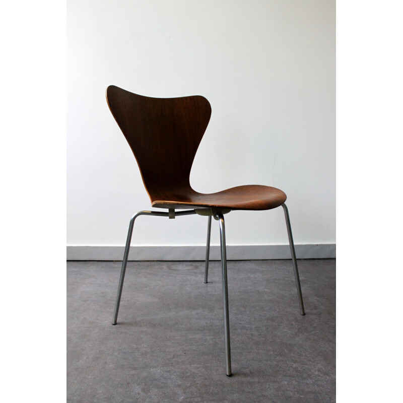 Set of 4 vintage Series 7 teak chairs by Arne Jacobsen for Fritz Hansen, 1960s