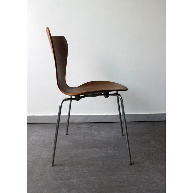 Juego de 4 sillas vintage de la Serie 7 de teca de Arne Jacobsen para Fritz Hansen, 1960