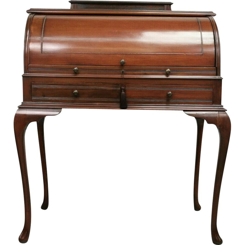 Vintage mahoniehouten cilinderbureau, Engeland 1910