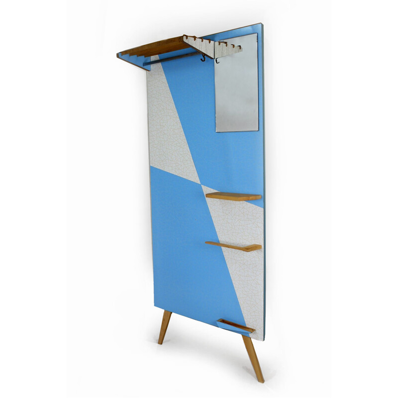 Vintage geometric formica coat rack by Drevokov Blatna, 1960s